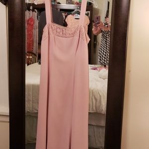 Tea length blush, naked pink dress
